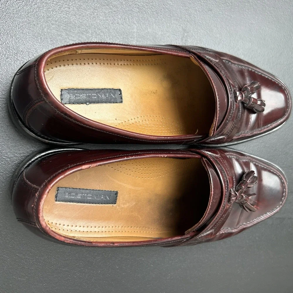 Bostonian Burgundy Leather Tassel Loafer Classic Dress Shoe Men's Size 10